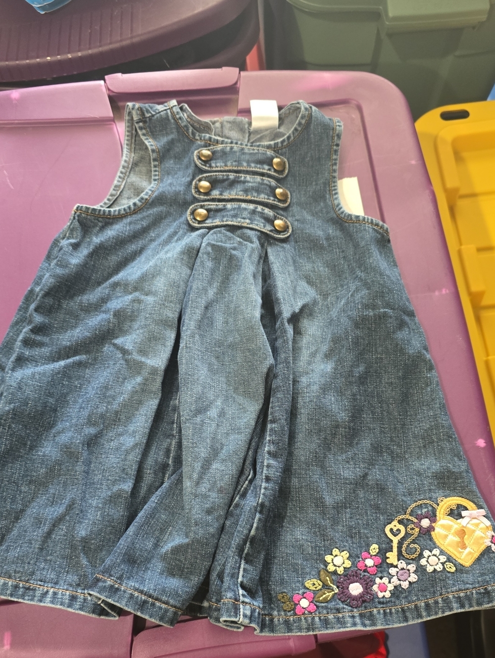 2006 Gymboree Royal Gardens Girls Denim Dress. 2t. Vguc